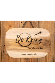 Teak-plank met logo en/of persoonlijke boodschap
