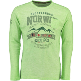 Longsleeve Shirt Geographical Norway Josstone Heren Light Green (alleen nog in maat S)
