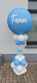 Ballonzuil met naam op folieballon