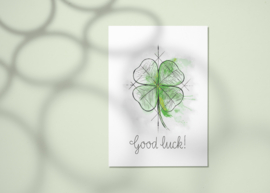 Good luck - klavertje 4, A6 staand