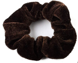 Scrunchie Fluweel Mini Bruin