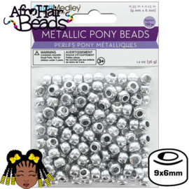 9x6mm ♥ Metallic Zilver