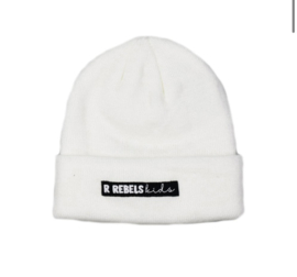 Beanie  Cream Logo  Handmade