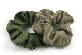 Set scrunchies groen/ groen rib