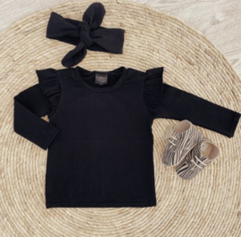 Ruffle top black