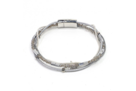 Zilver Sally armband met kraaltjes