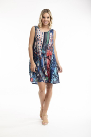 Jurk Printed Cotton Dress Shift Flaired - Tribal (Orientique)