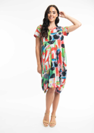 Jurk Cairo Dress Bubble Short Sleeve - Print (Orientique)
