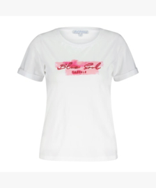 T-shirt - Tee Temmy Aquarel print - Coral (Red Button)