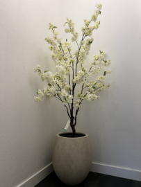 Kunst bloesemboom in Mineral Haily pot beige