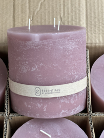 Doos 6 stuks stompkaarsen oud roze