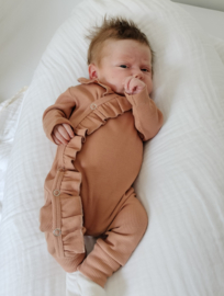 Knoopmutsje | rib peach