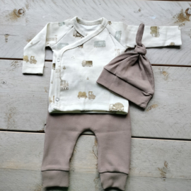 Broekje | rib taupe