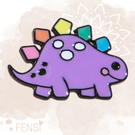 Emaille pins - dino paars - per stuk