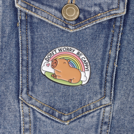 Emaille pins - don’t worry be cappy - per stuk