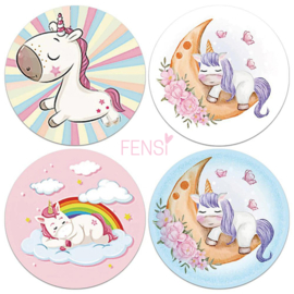 Stickers - Dreamy Unicorn - 25mm - per 4 stuks