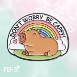 Emaille pins - don’t worry be cappy - per stuk