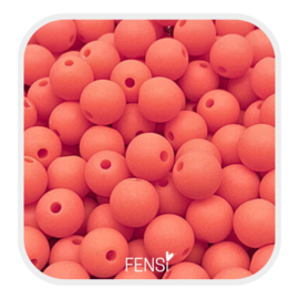 Acryl matte kralen 6 mm - coral orange