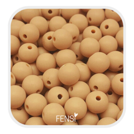 Acryl matte kralen 6 mm - light brown - 25 gram