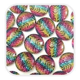 Cabochons 12 mm - dierenprint multicolor - 4 stuks