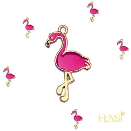 Trendy Bedels Emaille - flamingo hotpink - 1 stuk