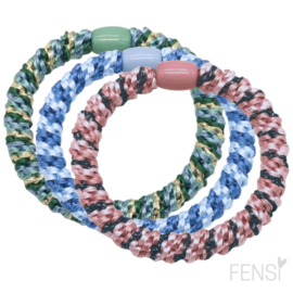 FENSI - haarelastiek armbandje - trio twist - set van 3