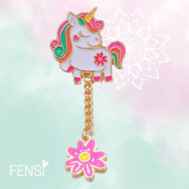Emaille pins - unicorn flower - per stuk