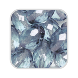 FP Oval Facet - crystal grey/blue luster - per stuk