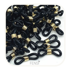 Brillenkoord connectors - zwart/goud - per paar