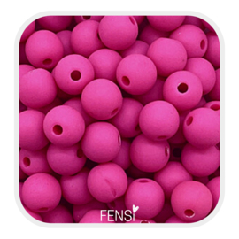 Acryl matte kralen 6 mm - hot pink