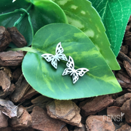 Kinderoorbellen - stainless steel oorstekers - vlinder