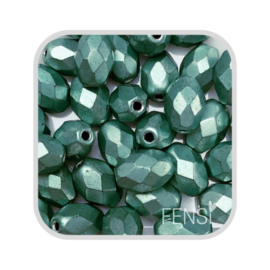 FP Oval Facet - metallic light green - 10 stuks