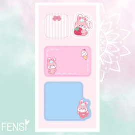 Sticky notes - kawaii bunny - per setje