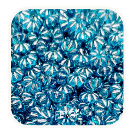 Acryl kralen - spacer bloem blauw/zilver - per 10 stuks