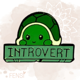 Emaille pins - introvert schildpad - per stuk