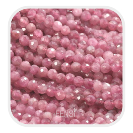 Edelsteen kralen - pink tourmaline -  ca. 4 mm