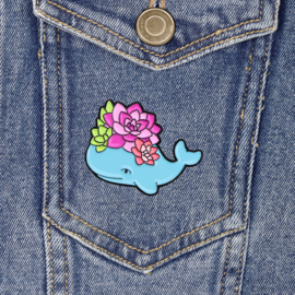 Emaille pins - vetplant walvis - per stuk