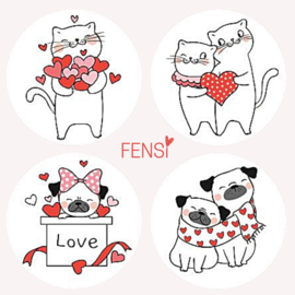 Stickers - Lots of Love -  25mm - per 4 stuks