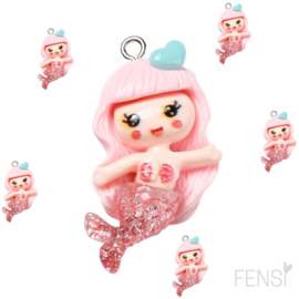 Trendy Bedels Resin - mermaid pink - per stuk