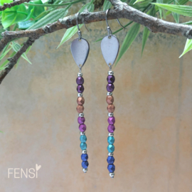 FENSI Good Vibes - oorbellen - multicolor met tussenstuk bedel