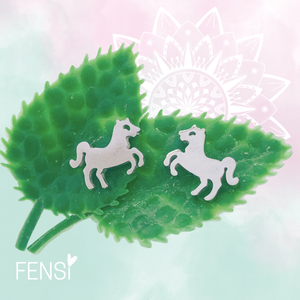 Kinderoorbellen - stainless steel oorstekers - paard