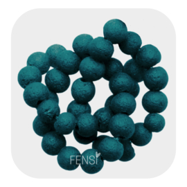 Glaskralen  pumice  6mm -  teal