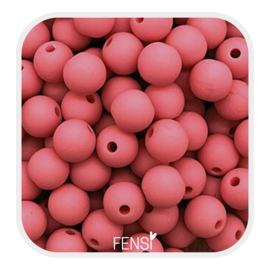 Acryl matte kralen 6 mm - coral red