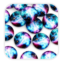 Cabochons 12 mm - galaxy multicolor - 4 stuks