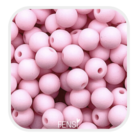 Acryl matte kralen 6 mm - baby pink