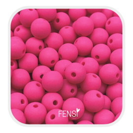 Acryl matte kralen 6 mm - bright pink