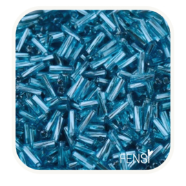 Twisted Bugle Beads 6x2 mm - korenbloem blauw