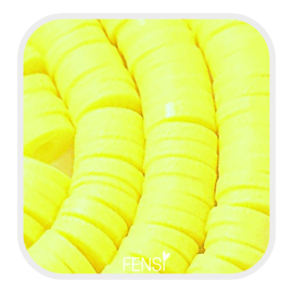 Katsuki polymeer disc kralen 6mm - neon geel