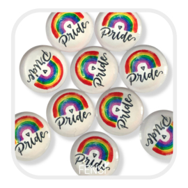 Cabochons 12 mm - pride rainbow - 4 stuks