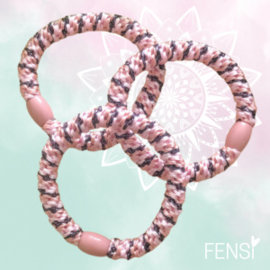 Hairties armbandjes - twist roze - set van 3
